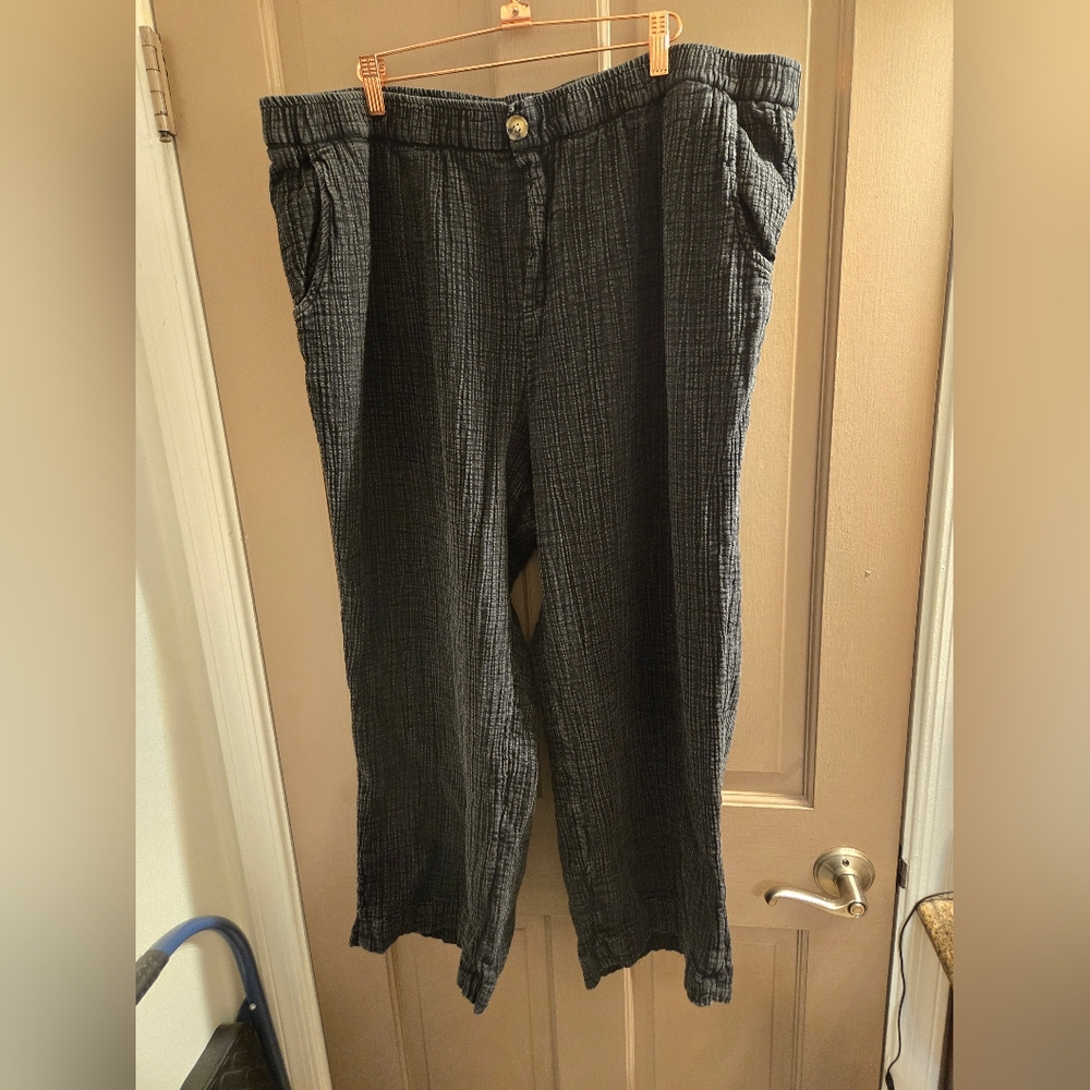 Wonderly 4x charcoal wide leg pull on pants